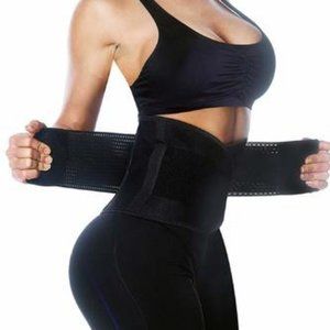 BLACK WORKOUT SWEAT BELT NEOPRENE WAIST CINCHER